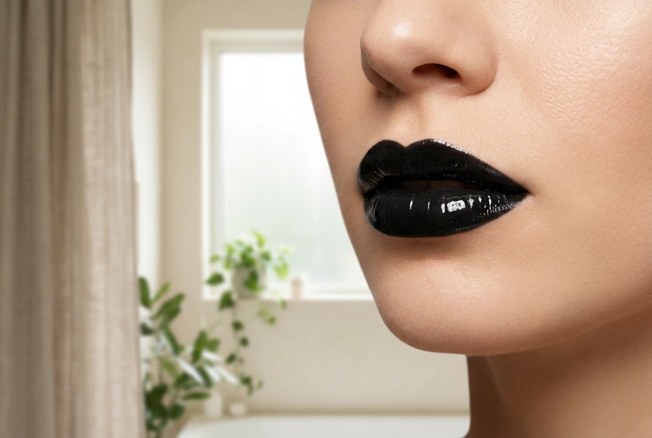 Černý lesk na rty: od goth po glam, bez šmouh a skvrn