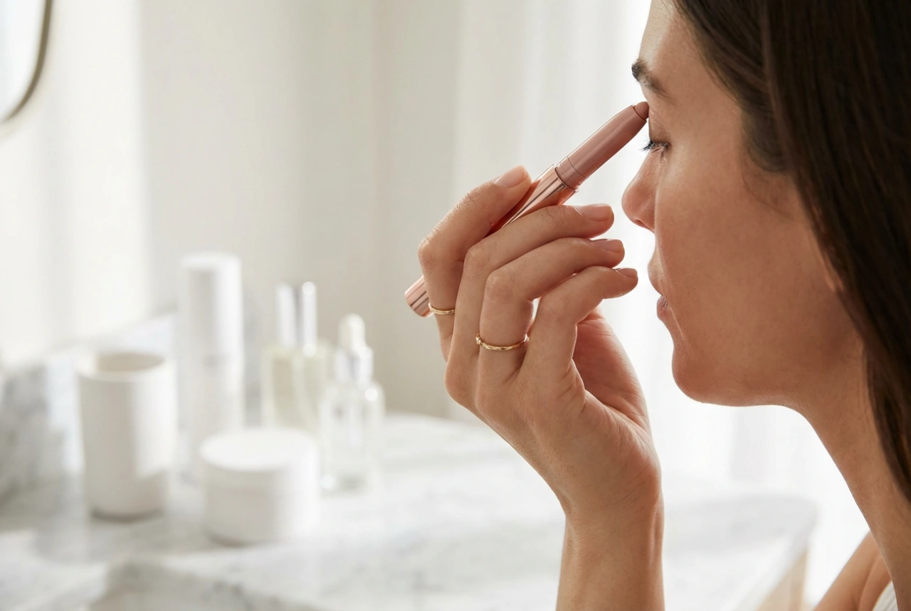 Oční stíny v tyčince: rychlé líčení, roztírání a fixace